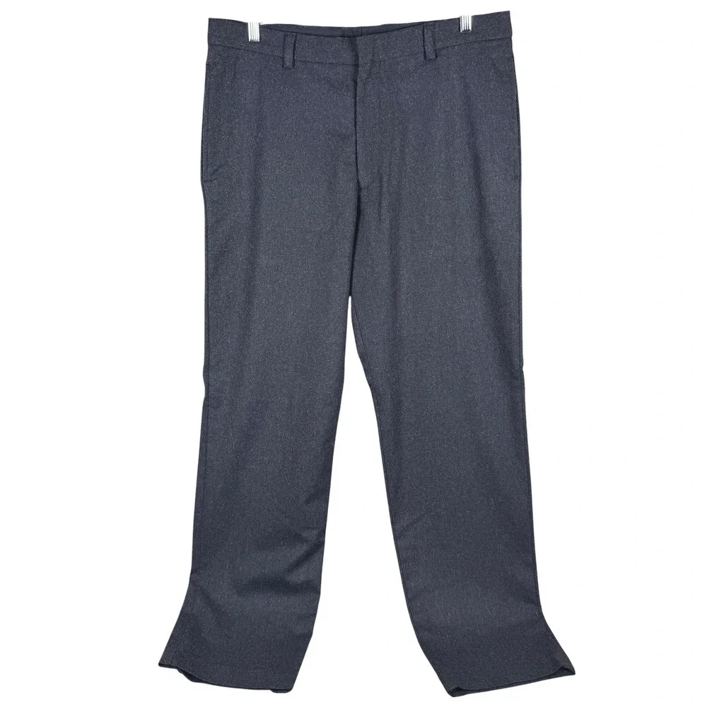 Banana Republic Gavin Pants Mens 36x34 Charcoal Gray Wool Blend Straight Leg